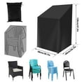 thumbnail image 3 of Toorise Stackable Patio Chair Cover, Waterproof UV-Protection Anti-Fading, 210D Oxford Cloth Heavy Duty Outdoor Patio Chairs Cover, Classic Black 26.7"W & L x 47"H, 3 of 8