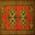 thumbnail image 1 of Ahgly Company Machine Washable Indoor Square Persian Yellow Traditional Area Rugs, 5' Square, 1 of 4