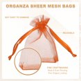 thumbnail image 3 of Bolsas de Organza Uxcell, Bolsas de Favor de Malla Transparente con Cordón para Regalos, Joyas, Navidad, Bodas, Fiestas, Dulces, Naranja 2 en 3 en, 3 of 7
