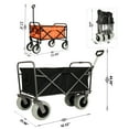 thumbnail image 4 of LuckyNote 2-Piece Foldable Wagon Set, Heavy-Duty 500lb Capacity Beach Cart with 9" Pneumatic Tires & Compact 225lb Utility Wagon with 6" Swivel Wheels for Camping/Gardening, 4 of 10