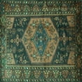 thumbnail image 1 of Ahgly Company Indoor Square Persian Turquoise Blue Traditional Area Rugs, 5' Square, 1 of 4