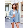 thumbnail image 3 of Zeagoo Women' Button Down Shirts Casual Pleated Long Sleeve Shirt, 3 of 4