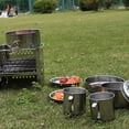 thumbnail image 1 of Tazón De Barbacoa De Acero Inoxidable, Juego De Utensilios De Cocina Para Acampar, Olla Plegable Portátil Para Exteriores, Juego De Cocina De Picnic De 8 Piezas, Equipo De, 1 of 7
