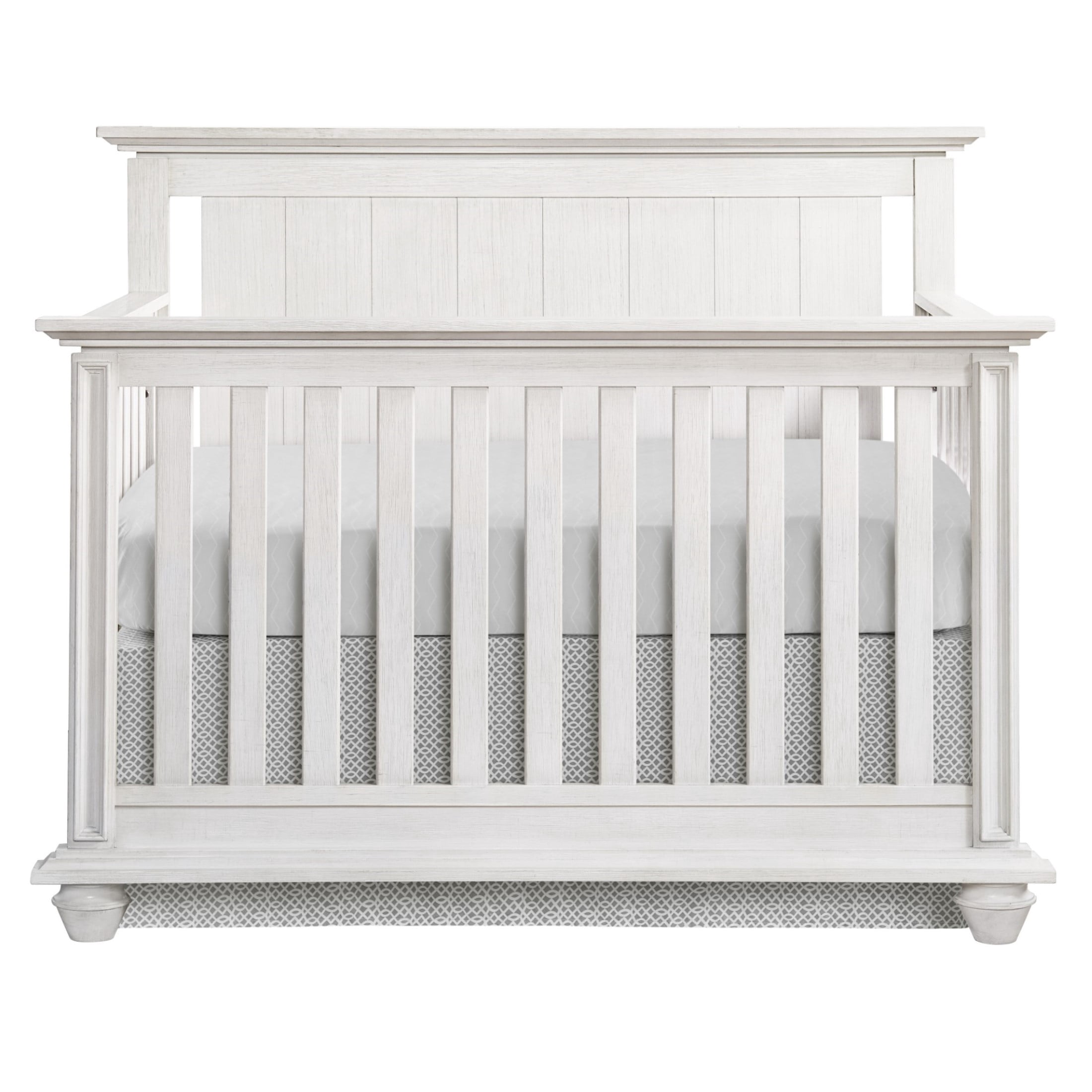 Oxford Baby Langston 4-in-1 Convertible Crib, Weathered White, Wooden Crib