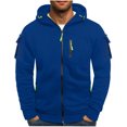 thumbnail image 1 of Mens Hooded Sweatshirt, Zipper Fleece Jacket With Drawstring Hood and Pockets for Outdoor & Casual Wear, 1 of 7