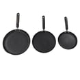 thumbnail image 3 of 3 Piece Frying Pan Set Black Aluminum Alloy Portable Anti Stick Frying Pan for Egg Mille Feuille Pizza, 3 of 10