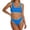Blue, variant on uvwlwu Women Trim Crinkle Fabric Two Piece Bikini Swimsuit,M