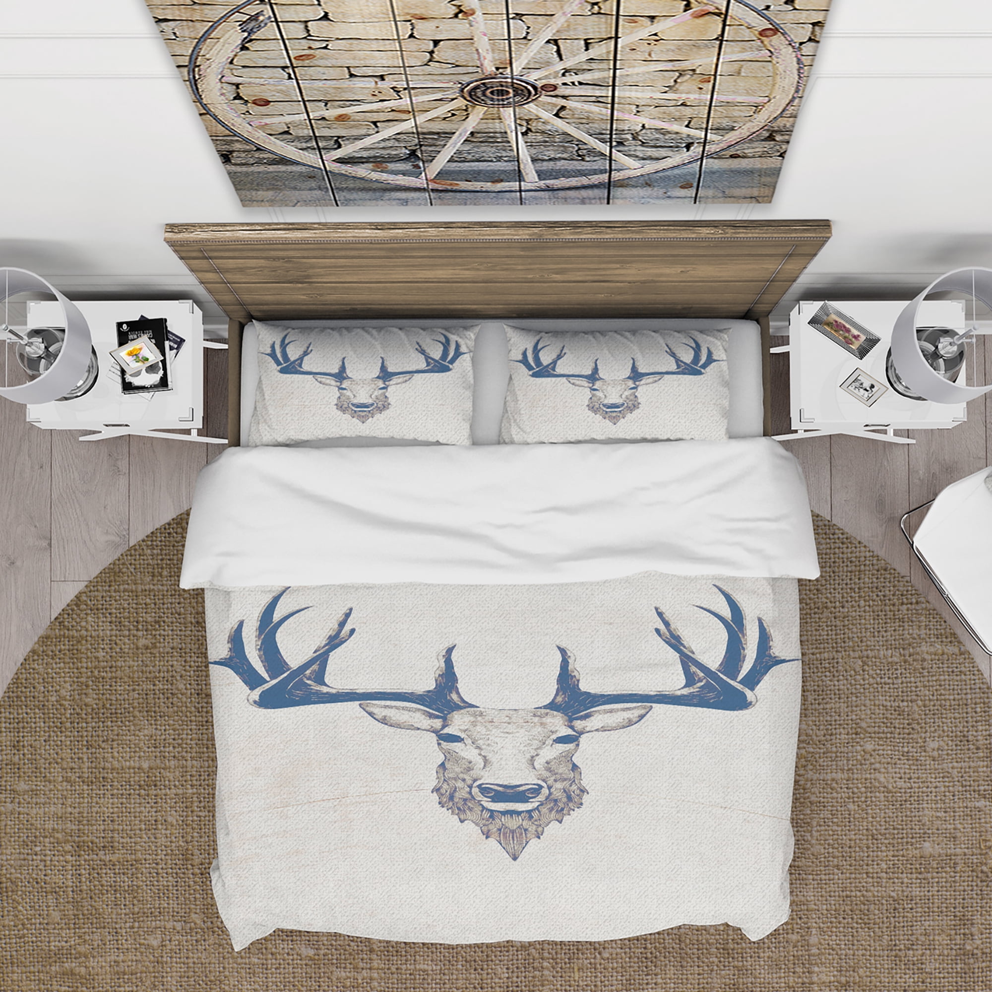 Designart 'Deer Wild and Beautiful XI' Farmhouse Duvet Cover Set