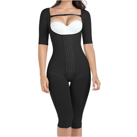 

MARIAE Faja Colombiana Post Surgery Full Body Girdle Bodysuit for Slimming with Sleeve & Over Strap for Woman Faja Reductora Manga Larga