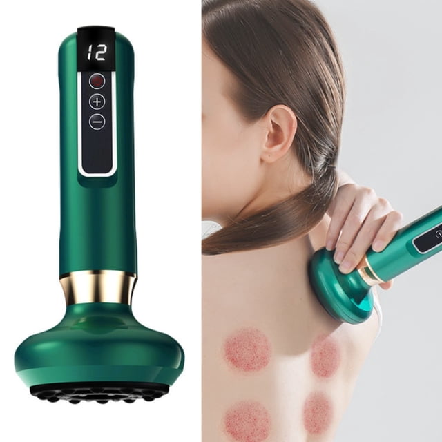 Household Gua Sha Cupping Instrument Intelligent Vacuum Negative Pressure Instrument Heating Operator Cupping Instrument(100Ml),Green Massage Apparatus