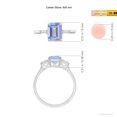 thumbnail image 5 of ANGARA Natural 1.5 ct Tanzanite & Baguette Diamond Three Stone Ring in 14K White Gold for Women (Size-8x6mm) | December Birthstone, Anniversary, Jewelry Gift for Women | Natural Tanzanite Ring, 5 of 9
