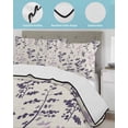thumbnail image 3 of Twin Quilt Bedding Set, Purple Pink Botanical Reversible Summer Quilt 3 Pieces, Rustic Country Spring Floral Summer Leaf Lightweight Bedspreads Coverlets with 2 Pillow Shams for All Seasons, 3 of 5