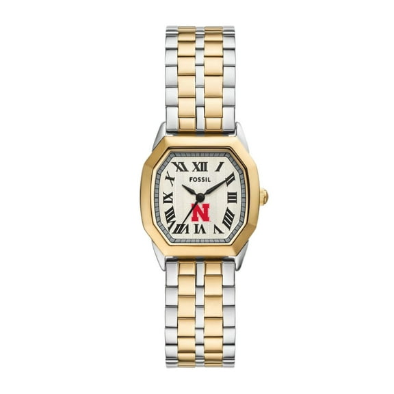 Fossil Nebraska Huskers Harlow Three-Hand Two-Tone Stainless Steel Watch