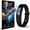 Black, variant on Vibrating Alarm Clock Watch Silent Alarms Wristband Wrist Bands for Deaf & HOH People Bed Shaker Wake up Band Sleep Connection Bracelet for Heavy Sleepers Shock Long Distance with Sleeper