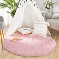 thumbnail image 2 of Lochas Super Fluffy Soft Round Area Rug For Living Room Bedroom Kids Room Nursery Room, 6 Feet, Pink, 2 of 7