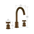 thumbnail image 5 of Ancona Prima Robinet de Salle de Bain à 3 Poignées Doubles à Entraxe Grand en Bronze Huilé AN-4307, 5 of 5