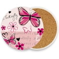 thumbnail image 2 of FREEAMG Beautiful Lovely Butterfly Coasters for Drinks Set of 4, Absorbent Ceramic Drink Coaster with Cork Base for Wooden Coffee Table, Cool Housewarming Gift for Home Decor, 2 of 6