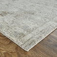 thumbnail image 2 of 4' X 6' Ivory Gray And Tan Abstract Power Loom Distressed Stain Resistant Area Rug, 2 of 8