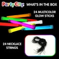 thumbnail image 4 of Party City 6 inch Glow Sticks, Glow in the Dark Party Supplies for Kids & Adults, 24pk (Rainbow), 4 of 13
