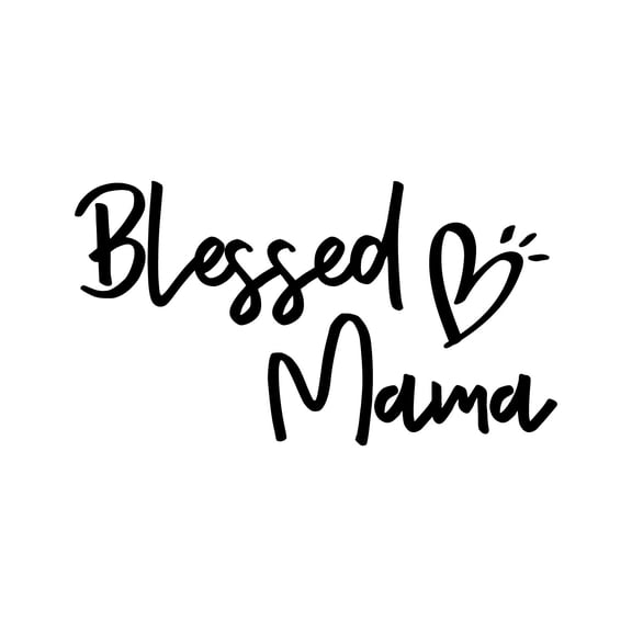 Vinyl Wall Art Decal - Blessed Mama - 6.5" x 12" - Trendy Cute Inspirational Lovely Quote Sticker For Home Kids Room Baby's Nursery Living Room Playroom Kindergarten Daycare Decor