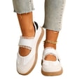 thumbnail image 6 of Casual Sneakers for Women Mary Jane Shoes Hook and Loop Lace Trim Walking Flats Soft Gum Sole Retro Fashion Shoes Low Top, 6 of 8