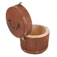thumbnail image 4 of Portable Antique Mini Wooden Barrel Storage Box for Tea Leaf Coffee Flour Beans, 4 of 9