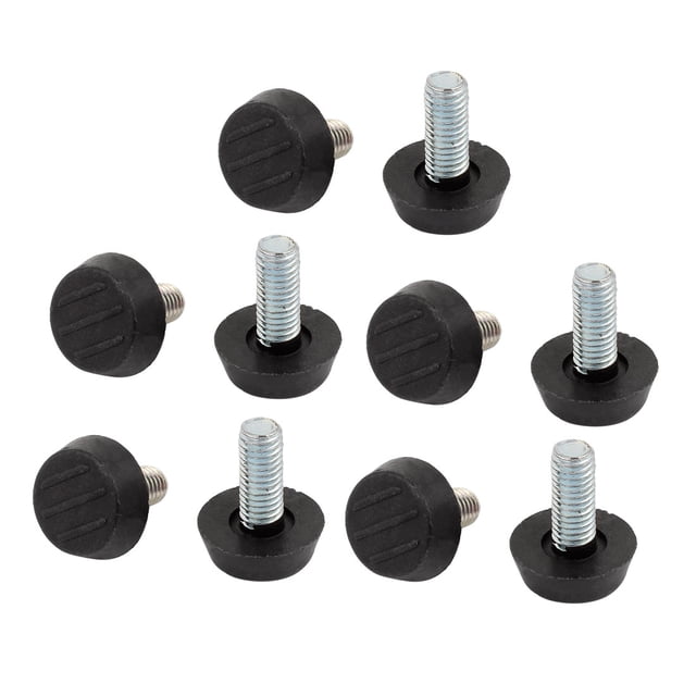 Patas de nivelación ajustables de plástico para muebles de mesa M8x20mm 10 piezas