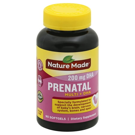 NATURE MADE Prenatal, Multi + DHA, 200 mg, Softgels, Value Size, 90.0