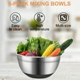 thumbnail image 4 of 6-Piece Stainless Steel Mixing Bowl Set With Lids - Non-Slip, Dishwasher Safe, Perfect For Baking & Cooking - Includes Spoons, 4 of 5