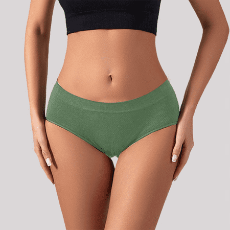 Fulorrnie Underwear for Women Seamless Briefs Comfort Breathable Panties Elastic Waist Moisture Wicking Stretchable Panty Green M