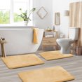 thumbnail image 1 of Set of 3 Clara Clark Bath Mat Bathroom Rug - Absorbent Memory Foam Bath Rugs - Non-Slip, Thick, Cozy Velvet Feel Microfiber Bathrug - Cream - Large 20"x32" - Small 17"x24" - Contour 24"x20", 1 of 6