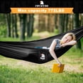 thumbnail image 2 of Hamaca de camping Covacure – Hamaca doble ligera, soporta hasta 772 libras, hamacas portátiles para interior, exterior, senderismo, camping, mochilero, viajes, patio trasero, playa (negro), 2 of 5