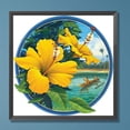 thumbnail image 1 of Cuadros Decorativos 5D bricolaje ronda completa taladro diamante pintura Hibiscus Kit decoración del hogar (V4698) Wdftyju de costura negro 4 estilos, 1 of 1