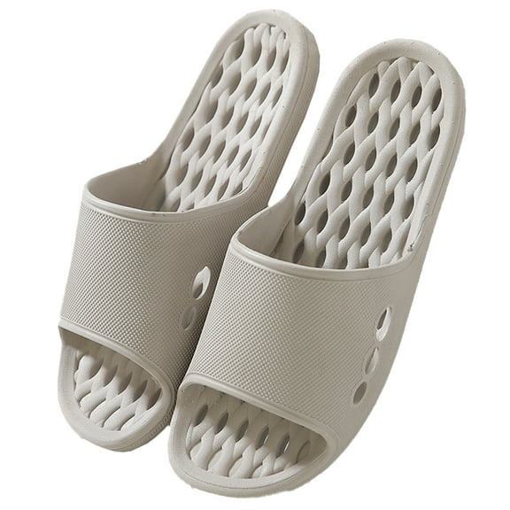 Shower Slippers Bathroom Anti-Slip PVC Indoor House Sandals - grey