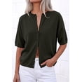 thumbnail image 4 of PRETTYGARDEN Women Spring Short Sleeve Cardigan Sweaters Button Down Knit Shirt Blouse Dressy Casual Tops Summer Outfits, 4 of 8