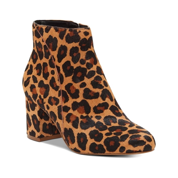 INC Womens Floriann Calf Hair Animal Print Ankle Boots Brown 5 Medium (B,M)