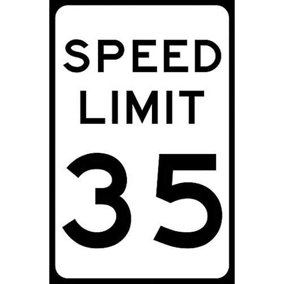 Traffic & Warehouse Signs - Speed Limit 35 MPH Sign 12 x 8 Aluminum Sign Street Weather Approved Sign 0.04 Thickness - 1 Sign