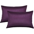 thumbnail image 1 of Aiking Home 12x18 Inches Faux Silk Rectangular Throw Pillow Cover, Zipper Closure, Eggplant (Set of 2), 1 of 4