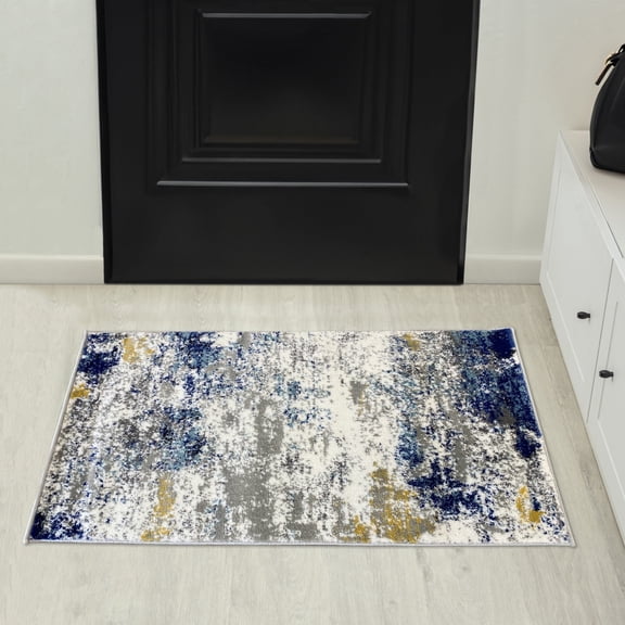 Luxe Weavers Abstract Watercolor Stain Resistant Multicolor 2x3 Area Rug
