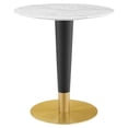 thumbnail image 2 of Modway Zinque 27.5" Round Wood & Artificial Marble Dining Table in White/Gold, 2 of 7