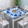 thumbnail image 3 of Blue Tie Dye Mandala Pattern Square Fitted Tablecloth with Elastic Edge,Square Table Cover,Washable Elastic Table Cover for Home Kitchen Party Decor 34"x34", 3 of 6