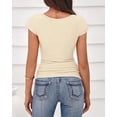 thumbnail image 6 of FreshPretty T Shirts for Women Square Neck Tops Spring Trendy Fashion Going Out Workout Y2k Clothes Summer Outfits, 6 of 8