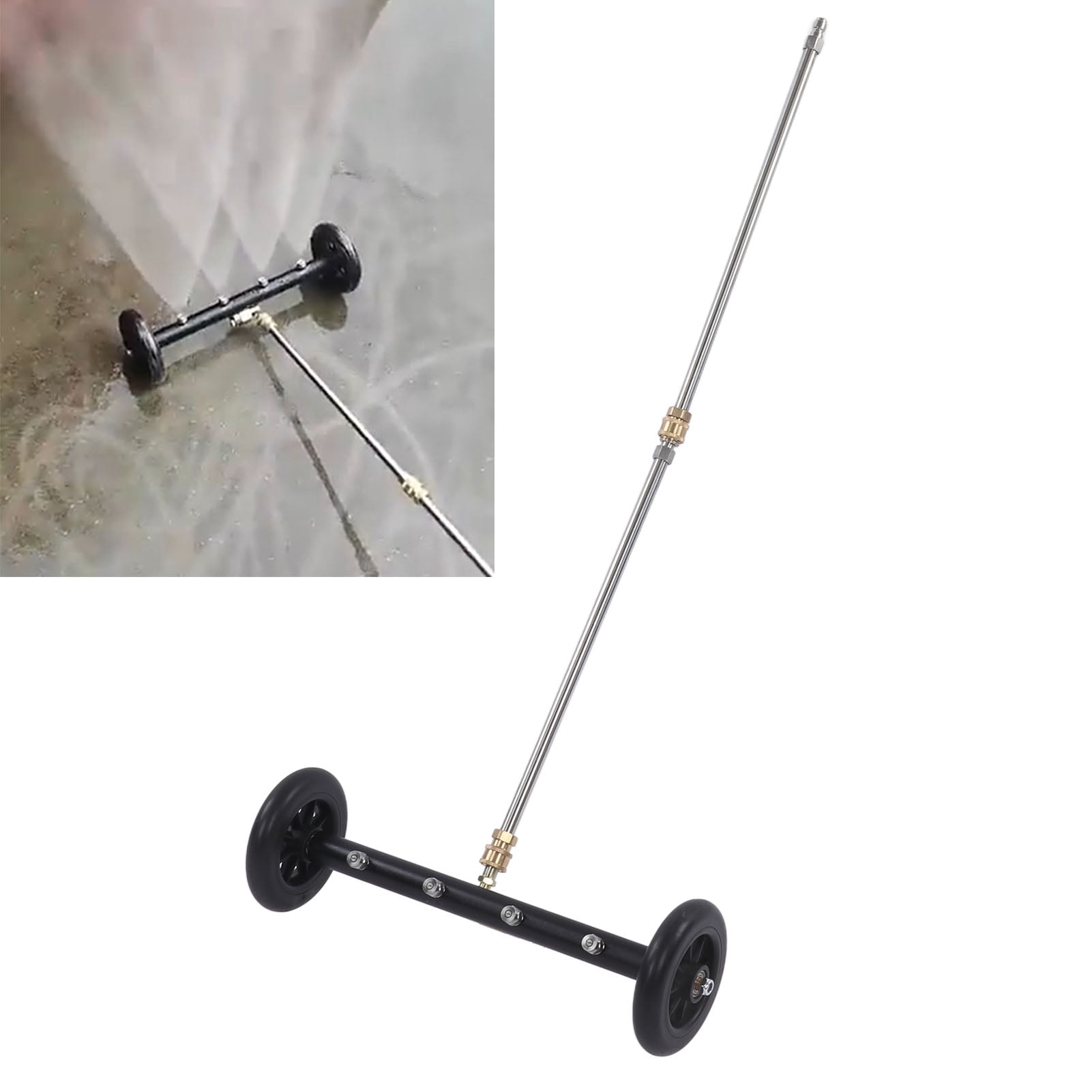 Undercarriage Cleaner, Plug And Play Easily Clean Under Car Wash Water Broom 4 Fan Nozzles For