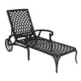 thumbnail image 4 of Spaco Chaise Lounge Chair Outdoor, Pool Lounge Chairs, Backrest Adjustable Courtyard Cast Aluminum Lying Bed, for Patio Garden Outdoor Beach, Black, 4 of 15