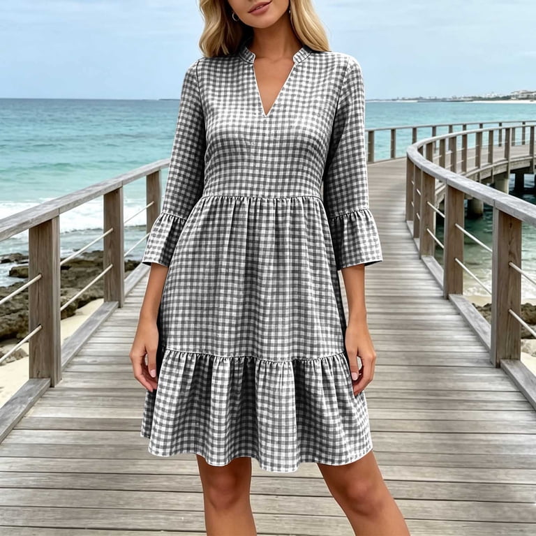 gingham shift mini dress Autumn Gingham Mini Dress  Posie May's Boutique