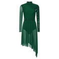 thumbnail image 3 of Jowowha Women's Sequin Lyrical Dance Dress Long Sleeve Irregular Maxi Dress Contemporary Dancewear Green XL, 3 of 7