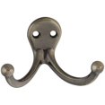 thumbnail image 1 of Double Clothes Hooks - Pewter, 1 of 1