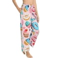 thumbnail image 2 of Xecao Cupcakes and Donuts Women's Straight Lounge Pajama Pants: The Epitome of Relaxed Sleepwear, 2 of 9