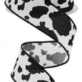 thumbnail image 2 of 1.5" Cowhide Print Ribbon: Black  Ivory (10 Yards), 2 of 3