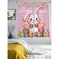 thumbnail image 3 of Pink Easter Bunny Sheer Curtains 63 Inch Length 2 Panels Set Window Treatments, Spring Easter Eggs Chicken Floral Plaid Rod Pocket Semi Curtains for Living Room/Bedroom/Kitchen Décor, 104"W x 63"L, 3 of 7